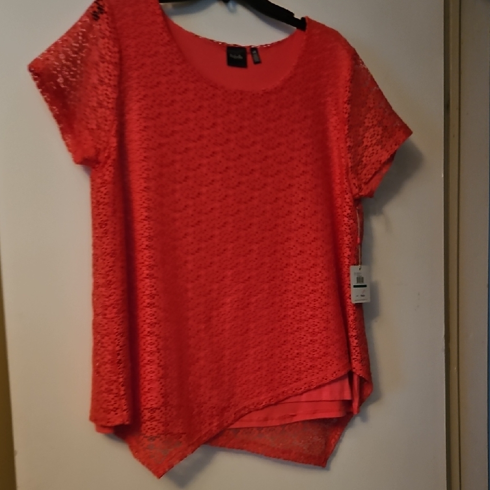 Rafaella Vibrant Red Lace Blouse